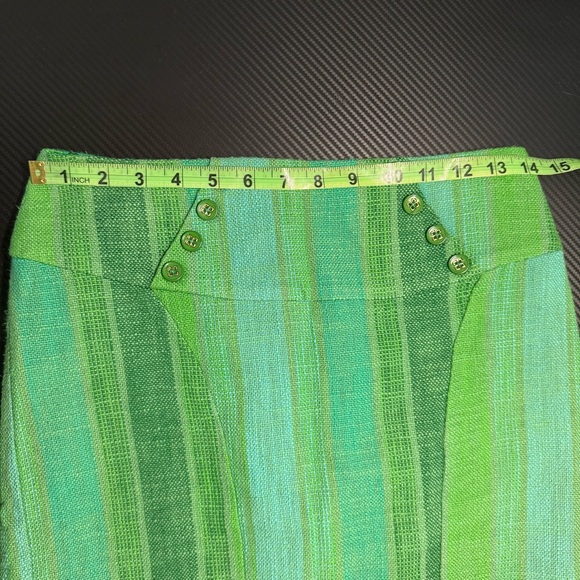 Eva Franco Green Striped Pencil Skirt Sz S - Picture 9 of 12
